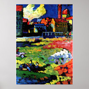 Affiche Kandinsky - Munich-Schwabing avec l'église de St