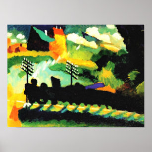 Affiche Kandinsky - Murnau, Train et Château