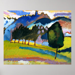 Affiche Kandinsky - Paysage avec collines ondulantes