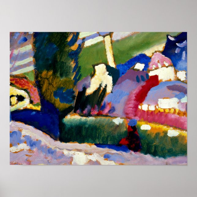 Affiche Kandinsky - Paysage hivernal avec église (Devant)