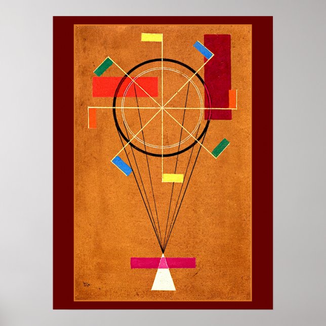 Affiche Kandinsky - Peinture abstraite et joyeuse, (Devant)