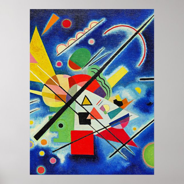 Affiche Kandinsky - Peinture Bleue, (Devant)