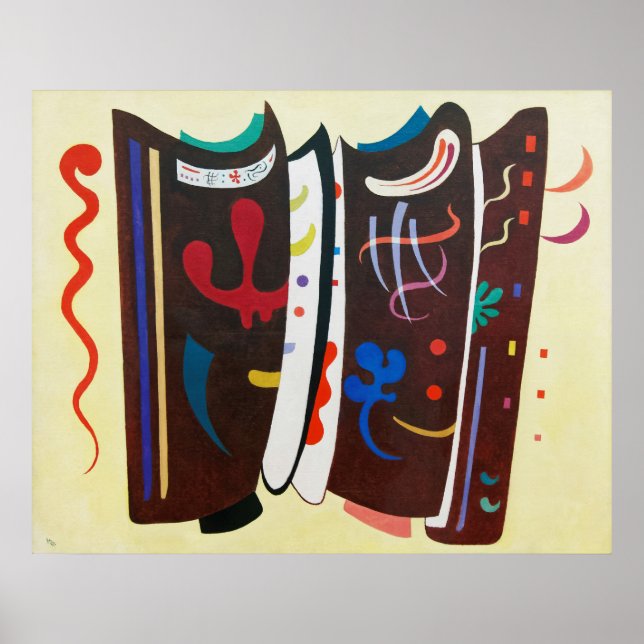 Affiche Kandinsky Supplémenté Brown Abstrait Peinture (Devant)