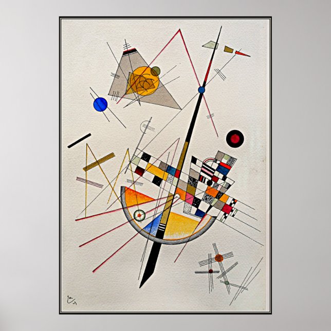 Affiche Kandinsky - Tension délicate, art abstrait (Devant)