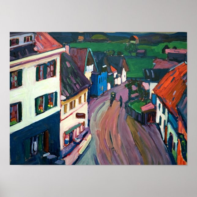 Affiche Kandinsky - Vue depuis la fenêtre du Griesbrau (Devant)