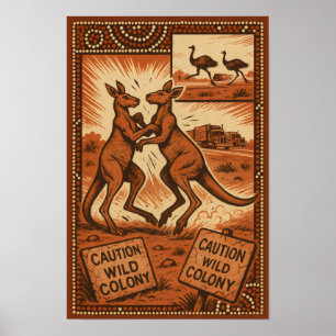 Affiche Kangaroo Clash - Outback Wildlife in Action