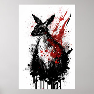 Affiche Kangaroo Ink Painting