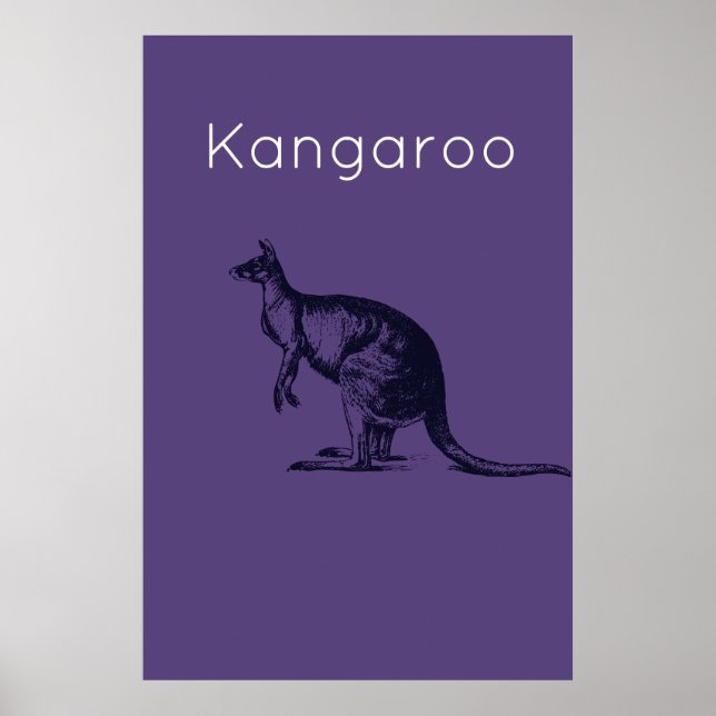 Affiche Kangaroo Violet Art Moderne Des Murs (Devant)