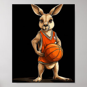Affiche Kangourou Drôle Avec Costume De Basket Pour Homme 