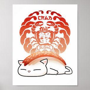 Affiche Kani Crab Sushi Chat