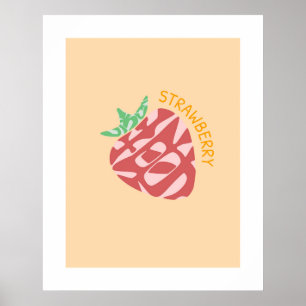 Affiche Kanji fraise/Hiragana japonais Mot d'art mural