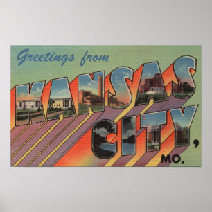 Affiche Kansas City, Missouri - Scènes de grandes lettres