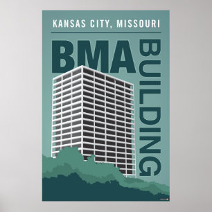Affiche Kansas City Points de repère : BMA Building - 24 x