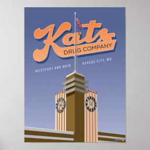 Affiche Kansas City Points de repère : Katz Drogues - 12 x