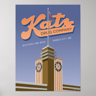 Affiche Kansas City Points de repère : Katz Drogues - 12 x