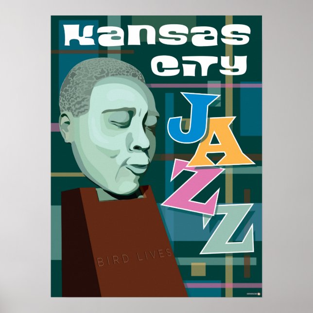 Affiche Kansas City Points de repère : KC Jazz - 18 x 24 (Devant)