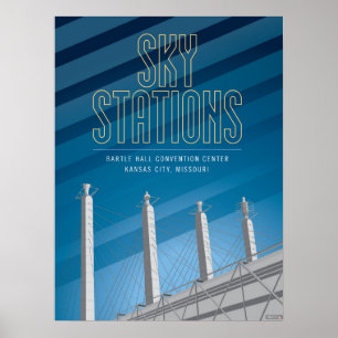 Affiche Kansas City Points d'intérêt : Stations Sky - 18 x