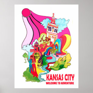 Affiche Kansas city, welcome to hippy adventure