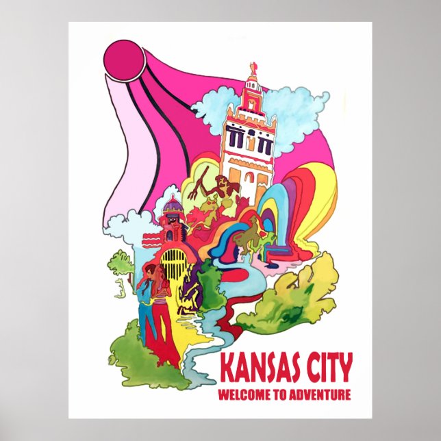 Affiche Kansas ville, bienvenue à l'aventure hippie (Devant)