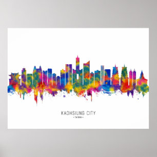 Affiche Kaohsiung City Taiwan Skyline