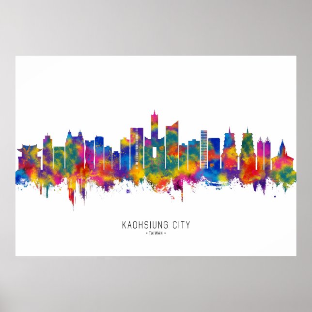 Affiche Kaohsiung City Taiwan Skyline (Devant)