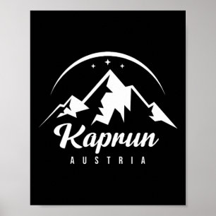 Affiche Kaprun Austria Ski Resort Snowboard Souv