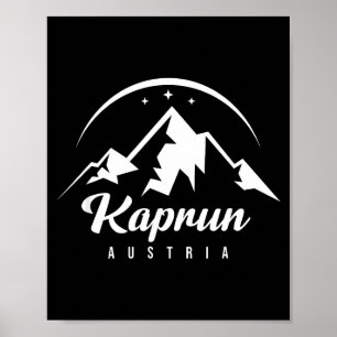 Affiche Kaprun autriche station de ski ski snowboard