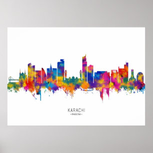 Affiche Karachi Skyline Pakistan