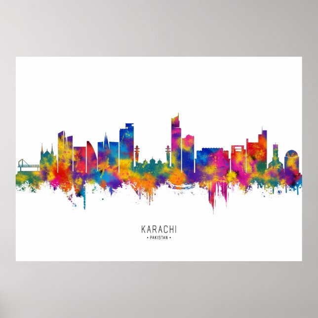 Affiche Karachi Skyline Pakistan (Devant)