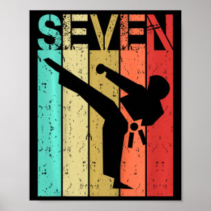 Affiche Karaté 7 ans Anniversaire Garçon Fille 7 Anniversa