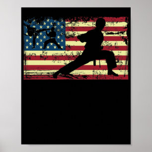 Affiche Karate American Flag Martial Arts
