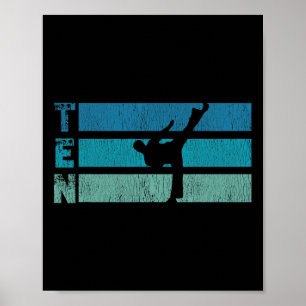 Affiche Karaté Anniversaire 10 ans Année Taekwondo Boy 10t