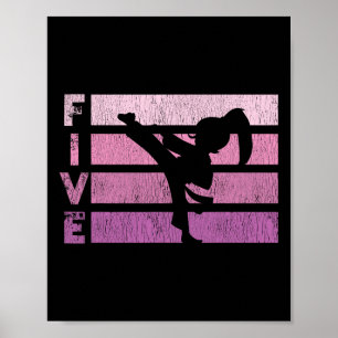Affiche Karate Anniversaire 5 Année Taekwondo Girl 5e Bir