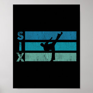 Affiche Karaté Anniversaire 6 Année Taekwondo Boy 6e Birt