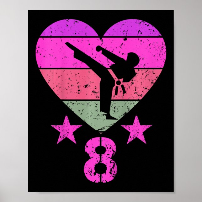 Affiche Karaté Anniversaire 8 ans Garçon fille 8 ans Anniv (Devant)