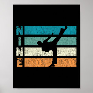 Affiche Karaté Anniversaire 9 Année Taekwondo Boy 9e Birt