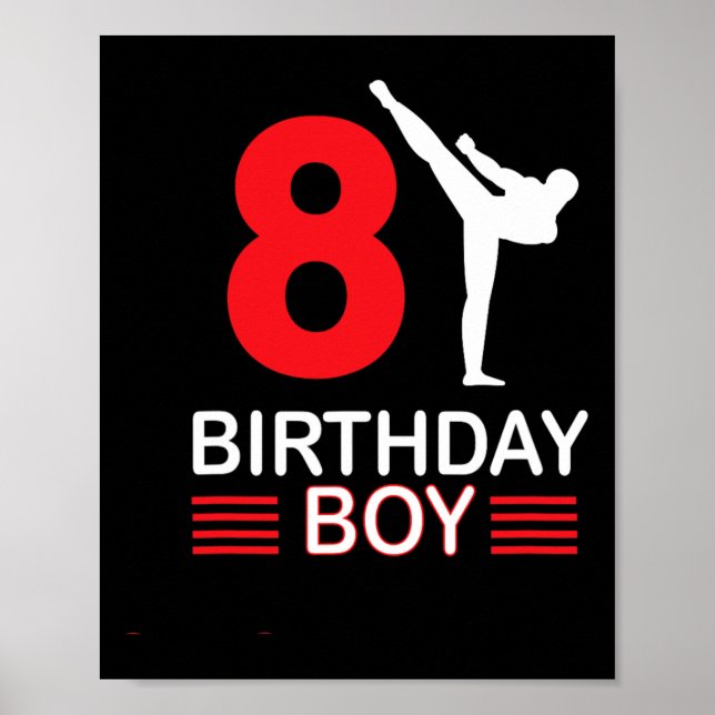 Affiche Karate Anniversaire Tee Boy Cadeau Enfants Taekwon (Devant)