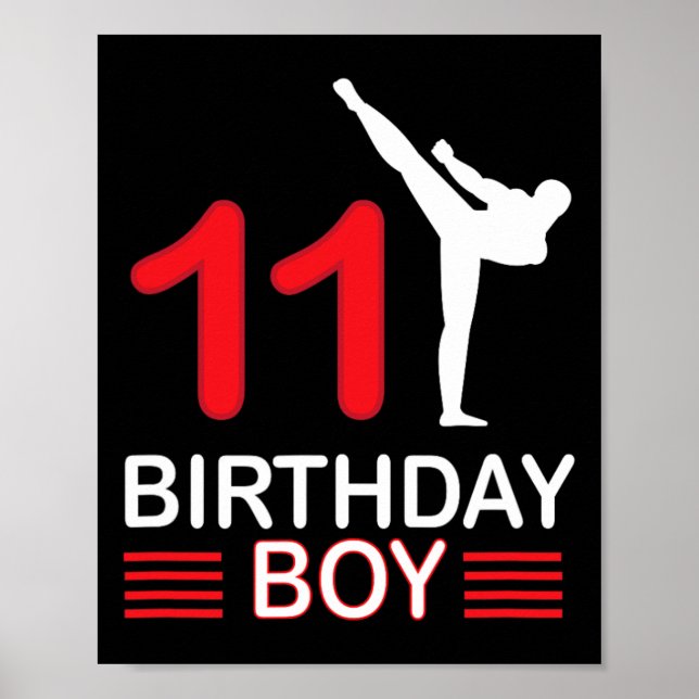 Affiche Karate Anniversaire Tee Boy Cadeau Enfants Taekwon (Devant)