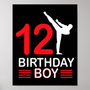 Affiche Karate Anniversaire Tee Boy Cadeau Enfants Taekwon