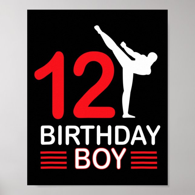 Affiche Karate Anniversaire Tee Boy Cadeau Enfants Taekwon (Devant)