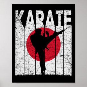 Affiche Karaté Arts Martiaux Vintages Retro Karate Japonai