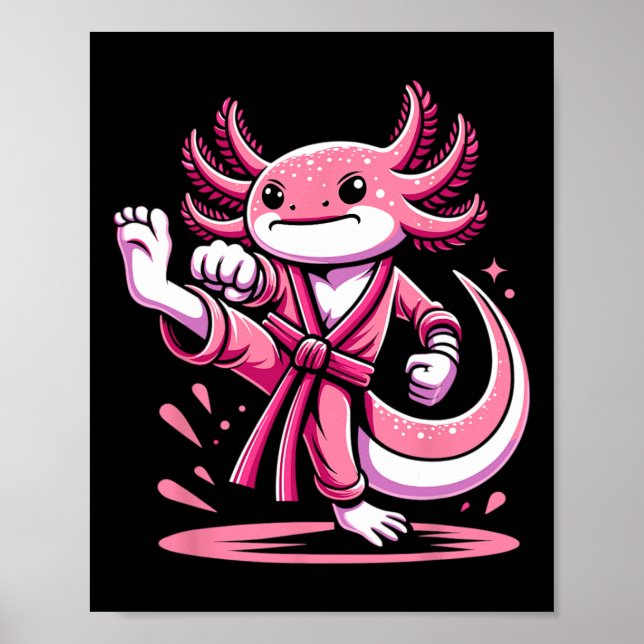 Affiche Karate Axolotl Martial Arts Taekwondo Kickboxe F (Devant)