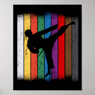 Affiche Karate Belt Colors Silhouette