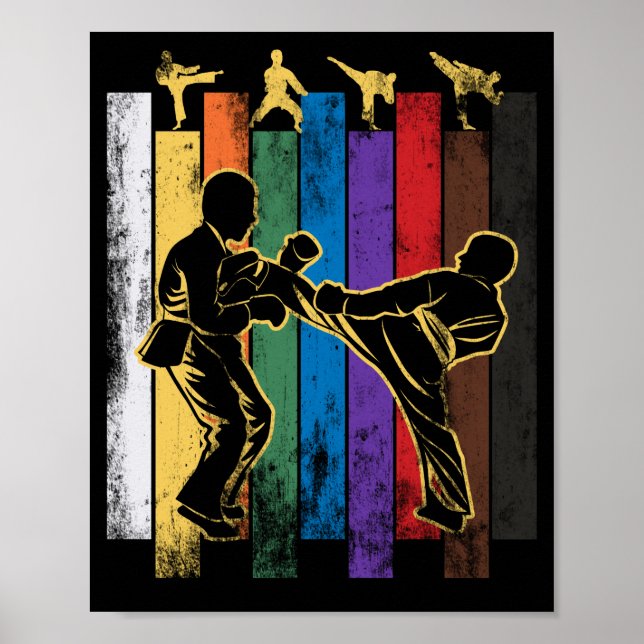 Affiche Karate Belt Silhouette Arts martiaux Sport (Devant)
