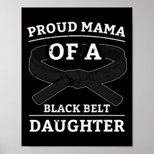 Affiche Karate Black Belt Fille Mama Cadeau Arts Martiaux