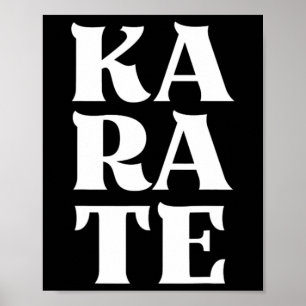 Affiche Karate Bold Lettres Japonais Martial Art Karateka
