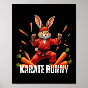 Affiche Karate Bunny' Funny Combattre Rabbitmartial Artsca