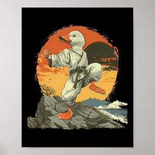 Affiche Karate Canard Kickboxing Jiu-jitsu Sunset Mma Mart