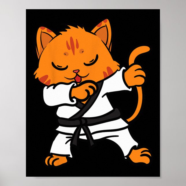 Affiche Karate Cat Dab Danse Arts Martiaux Dabbing Comte S (Devant)