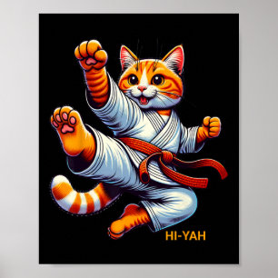 Affiche Karate Cat Hi-yah Martial Arts Lover Enfants Fille